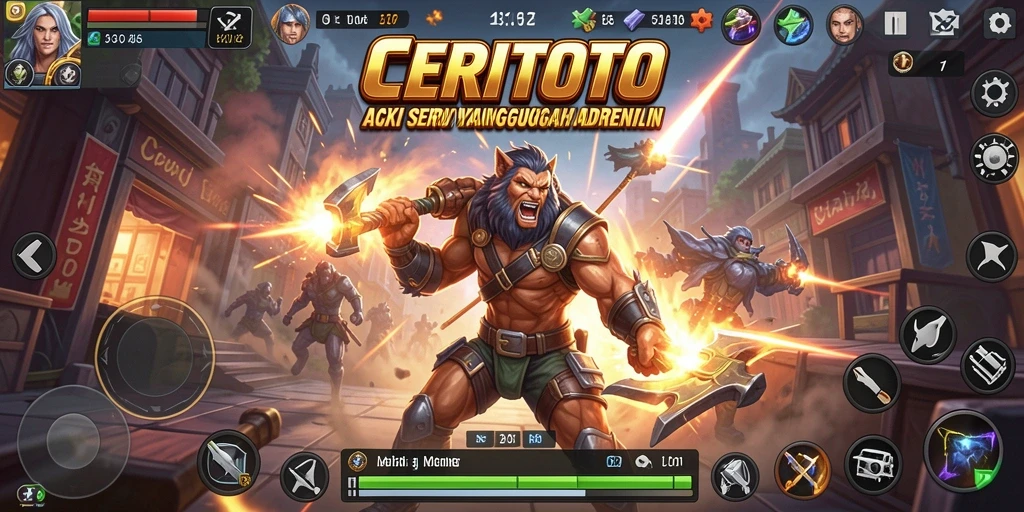 Tangkapan layar menampilkan aksi mendebarkan dalam CERITOTO.