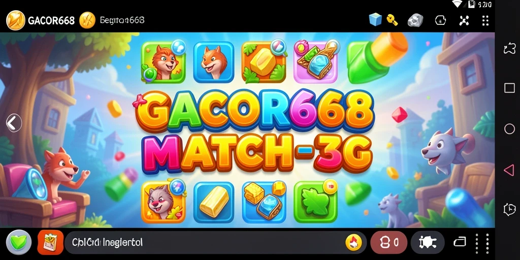 Tampilan gameplay seru GACOR668 dengan elemen Match-3.