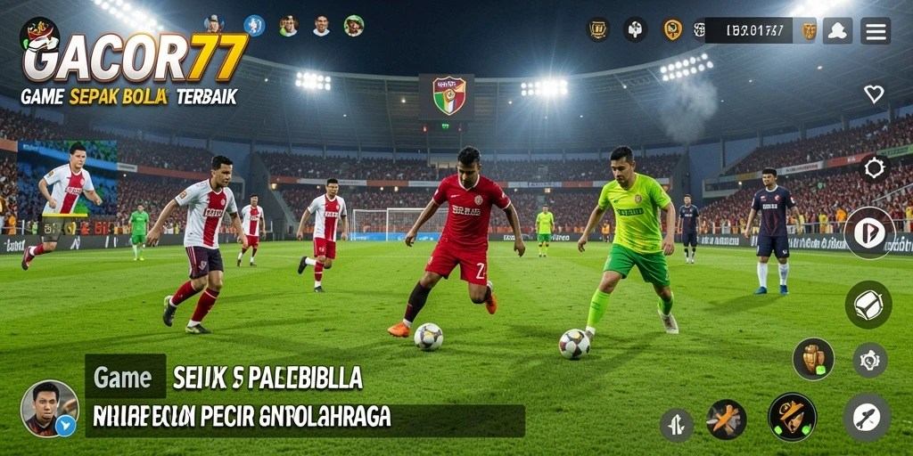 Tampilan grafik menawan dari gameplay sepak bola GACOR77.