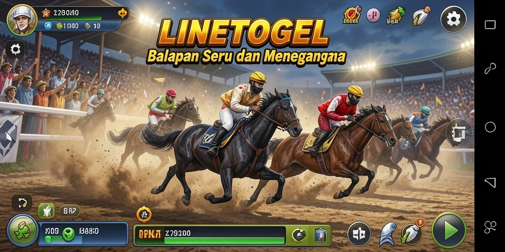 Tampilan gameplay menarik dari LINETOGEL saat balapan.