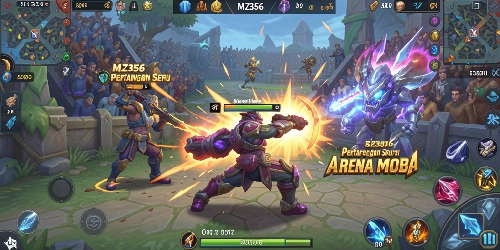 Gameplay seru dan strategis di arena MOBA MZ356.