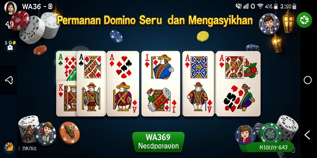 Tampilan gameplay WA369 dengan aksi domino yang seru.